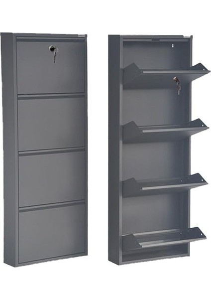 Antrasit Kilitli Metal Ayakkabılık Mac4-4 Kapaklı - 50X15X136 H modelleri