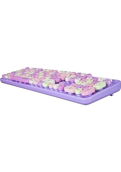 Everest Round KM-6282 Renkli Tuşlu Mor Kablosuz Q Multimedia Klavye + Mouse Set indirimleri