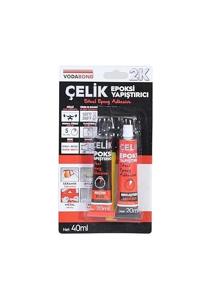 Seramik Ahşap Metal Plastik Cam Çelik Epoksi Yapıştırıcı 20+20 ml fiyatları