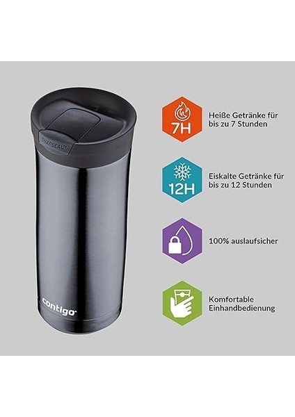 Huron Snapseal Termos Bardak 470 ml Gri fiyatları