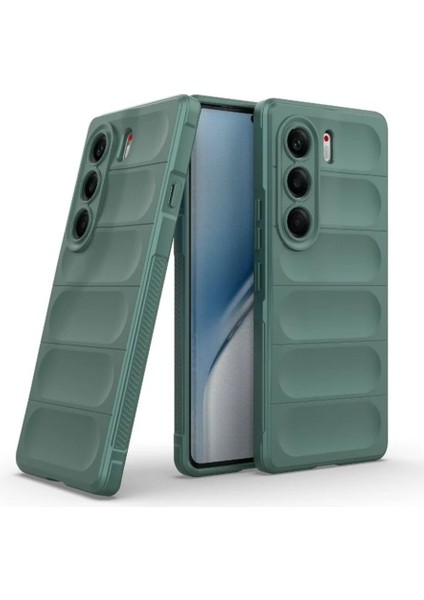 Tecno Camon 40 Pro 5g Cm7 Uyumlu Silikon Kılıf - Kamera Korumalı Esnek Yeni Nesil Airbag Kapak - Yeşil