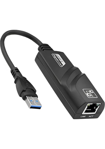 USB 3.0 Ethernet Adaptör Çevirici Dönüştürücü Gigabit Destekli Yüksek Hızlı 10/100/1000 Mbps