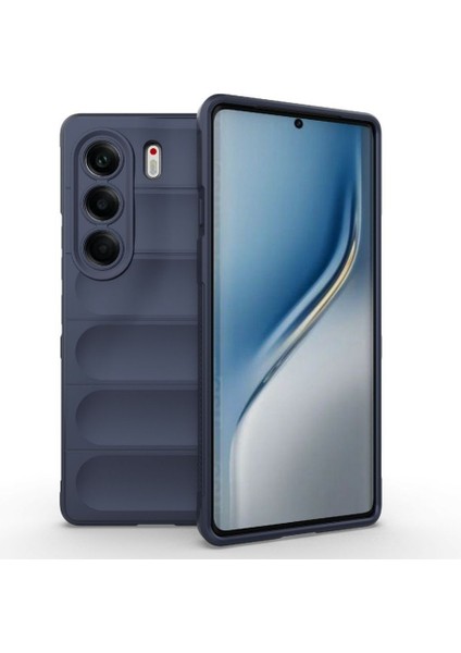 Tecno Camon 40 Pro 5g Cm7 Uyumlu Silikon Kılıf - Kamera Korumalı Esnek Yeni Nesil Airbag Kapak - Lacivert
