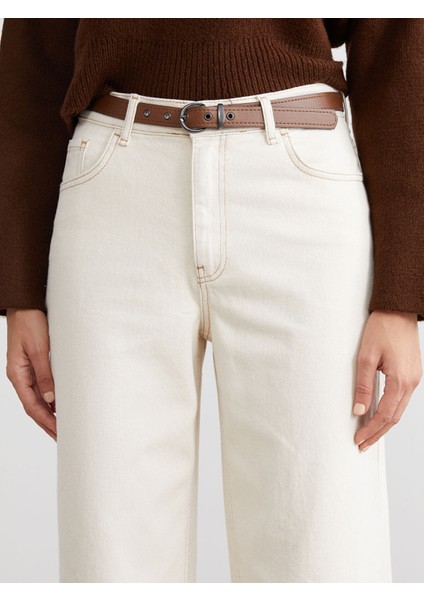 Yeni Sezon Beli Kemerli Wideleg Kadın Jean Pantolon modelleri