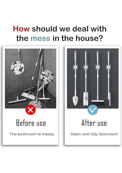 8’li Kendinden Yapışkanlı Süpürge ve Mop Tutucu – Duvara Monte Matkapsız Paspas Askısı, Ev, Mutfak, Bahçe, Garaj ve Depo Için Duvar Tipi Organizer, Temizlik Gereçleri Düzenleyici fırsatları