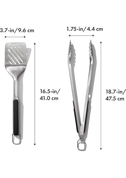 Good Grips Spatula ve Maşa Seti - Bulaşık Makinesinde Yıkanabilir Barbekü Maşası Seti Paslanmaz Çelik Et Spatulalı - 41 cm ve 47,5 cm fiyatları