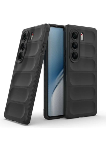 Tecno Camon 40 Pro 5g Cm7 Uyumlu Silikon Kılıf - Kamera Korumalı Esnek Yeni Nesil Airbag Kapak - Siyah