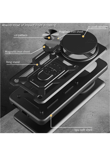 Infinix Zero 40 Uyumlu Tank Kılıf Yüzüklü Standlı Extra Darbe Koruma Zırhlı Outdoor Kapak - Lacivert indirimleri