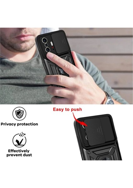 Xiaomi 11T Uyumlu Tank Kılıf Yüzüklü Standlı Extra Darbe Koruma Zırhlı Outdoor Kapak - Siyah modelleri