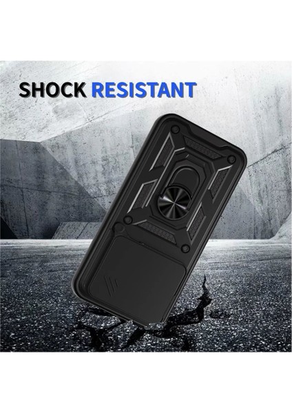 Honor 400 Uyumlu Tank Kılıf Yüzüklü Standlı Extra Darbe Koruma Zırhlı Outdoor Kapak - Siyah fiyatları