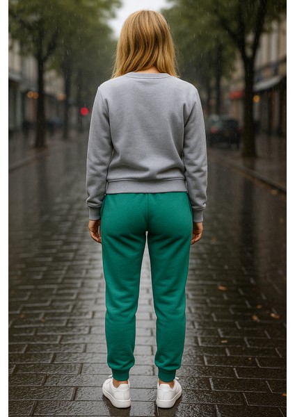 3iplik Şardonlu Kışlık Lastilkli Paça Kadın Eşofman Altı fırsatları