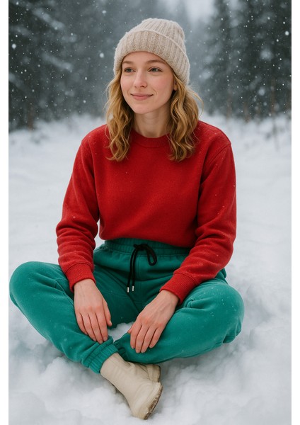 3iplik Şardonlu Kışlık Lastilkli Paça Kadın Eşofman Altı indirimleri