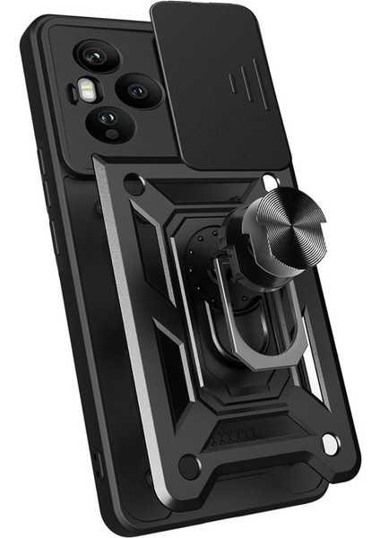 Honor 400 Pro Uyumlu Tank Kılıf Yüzüklü Standlı Extra Darbe Koruma Zırhlı Outdoor Kapak - Siyah indirimleri