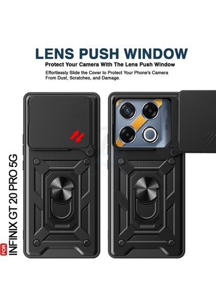 Infinix Gt 20 Pro Uyumlu Tank Kılıf Yüzüklü Standlı Extra Darbe Koruma Zırhlı Outdoor Kapak - Lacivert modelleri