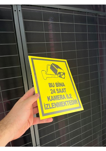 Bu Bina 24 Saat Kamera Ile Izlenmektedir Uyarı Levhası 20X30 cm - Dakota Levha Folyo modelleri