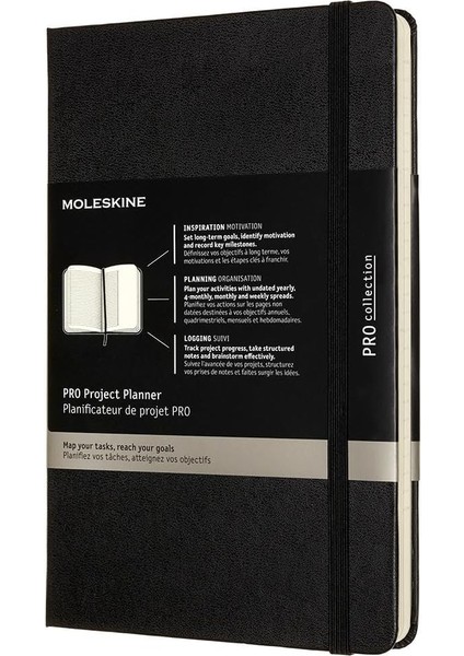 Pro Proje Planlayıcı L Boy Siyah Sert Kapak