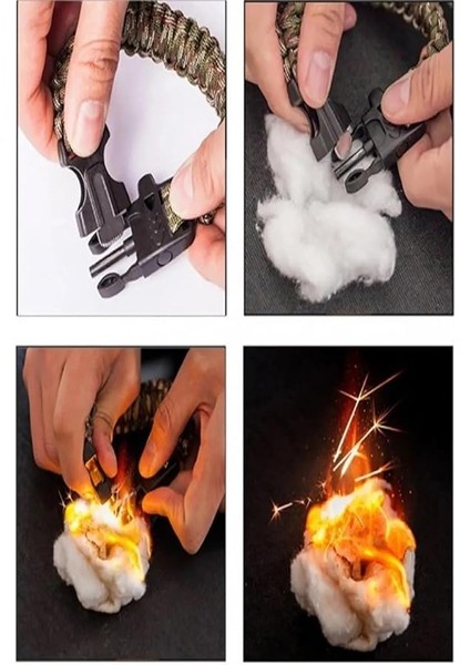 Düdüklü Çok Amaçlı Acil Durum Kamp Bilekliği 6 In 1 fiyatları