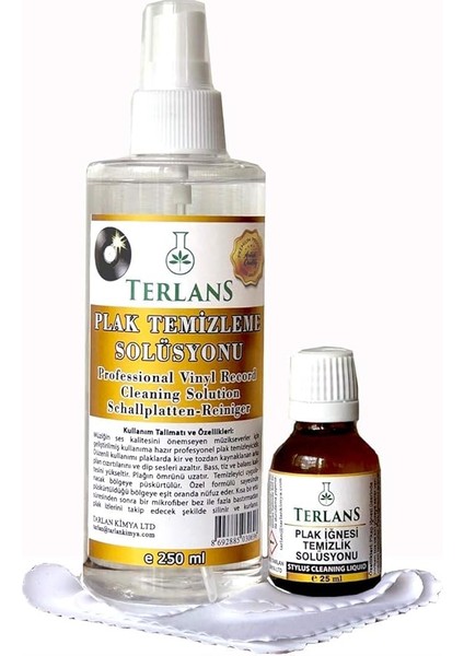 Retro Plak ve Iğne Temizleme Bakım Seti (Gramofon Pikap &amp; Plak Çalar) Vinyl Record &amp; Stylus Cleaning Solution