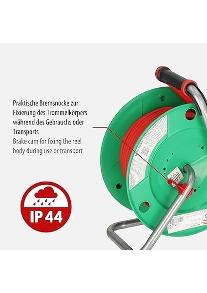 Garant G Bretec IP44 Bahçe Kablo Makarası (Çim Biçme Makinesi Için Kablo Makarası, 38 + 2 M Kablo, Kırmızı, Özel Plastik, Dış Mekanda Kısa Süreli Kullanım, Almanya'da Üretilmiştir) indirimleri