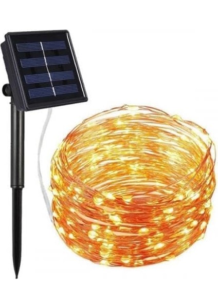 Güneş Enerjili Solar 10METRE Dış Bahçe Aydınlatma LED Su Geçirmez Bahçe Dekarasyon Sarı Işık