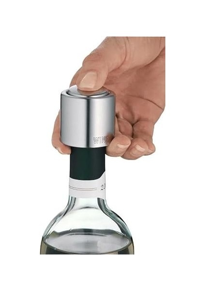 Clever&amp;more Yazılı Şarap Tıpası, Şarap Şişesi Kapağı Ø 2,4 Cm, Cromargan Paslanmaz Çelik Mat, Gümüş indirimleri