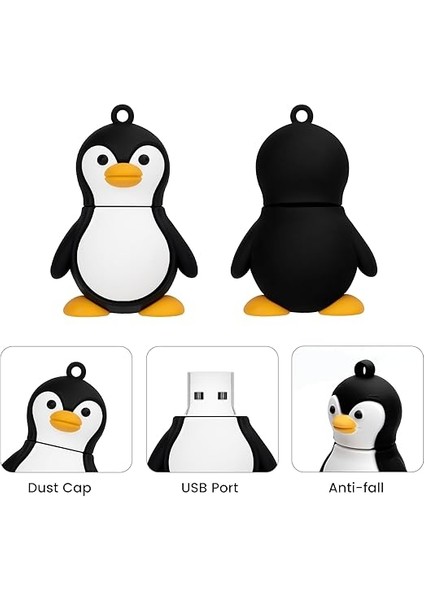 Clamp Harici Veri Depolama Için 64 GB USB Flash Sürücü Sevimli Penguen Modeli USB Flash Sürücü USB 2.0 Bellek Çubuğu fiyatları