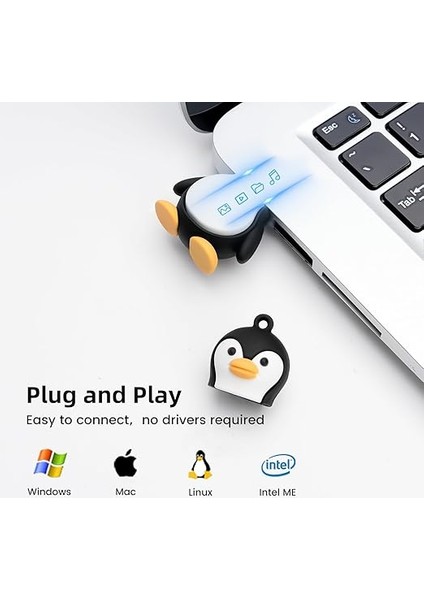 Clamp Harici Veri Depolama Için 64 GB USB Flash Sürücü Sevimli Penguen Modeli USB Flash Sürücü USB 2.0 Bellek Çubuğu modelleri