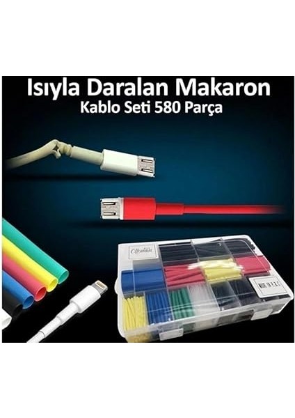 Isıyla Daralan Makaron Kablo Seti 580 Parça Kablo Tamir Kiti fiyatları