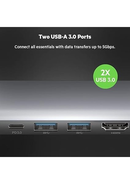 7'si 1 Arada Çok Bağlantı Noktalı USB C Hub (4k Hdmı, Usb-C, 2 x USB A, 3,5 mm Ses, Sd 3.0 Yuvası Için Micro-Sd 3.0 Ile)), AVC009BTSGY indirimleri