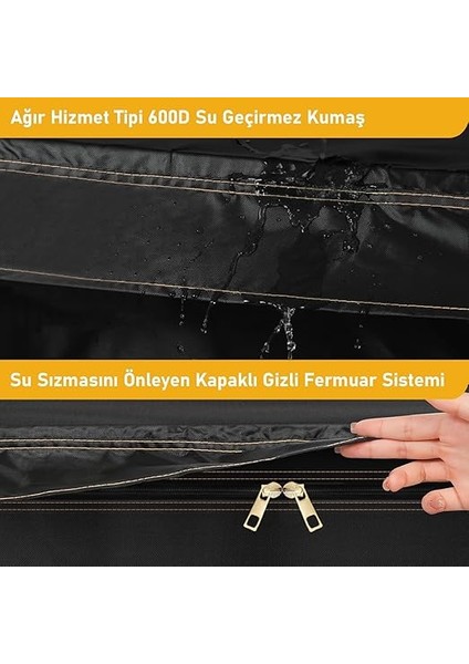 Bahçe Mobilya Yastığı, Minderi Saklama Çantası Büyük Boy Hurç, Yatak, Yorgan, Yastık Organizer, Düzenleyici, Depolama Hurcu, Çantası, Extra Büyük Battal Boy - 725 Lt Siyah indirimleri