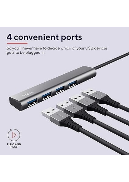Halyx 4 Port USB Hub 3.2 - Tak Çalıştır, Küçük, Şık ve Güçlü, Kablo Uzunluğu: 10 Cm, Toplam Ağırlık :38 gr fiyatları