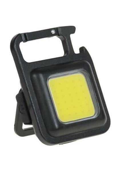 PT-909 USB Şarjlı El Feneri Siyah - Beyaz Işık Asılabilir LED Lamba