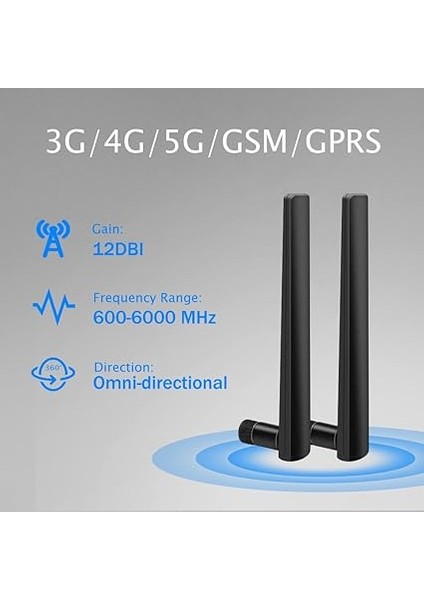 5g Lte Anten, 4g Sinyal Güçlendirici 12DBI Sinyal Kazanç Anten Sma Fiş Çok Yönlü Ağ Anteni Wlan Anteni, 600-6000 Mhz,wlan Yönlendirici, Pcı-E-Kartlar, Fpv Kamera Monitörü, Uzatıcı Vb. Için (2 Adet) indirimleri