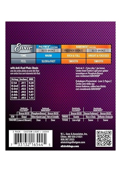 16544 Nanoweb Bronze Akustik Gitar Teli (11-52) fiyatları