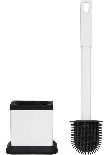 Antibakteriyel Silikon Uçlu Kare Tuvalet Fırçası BEYAZ(NV2028)