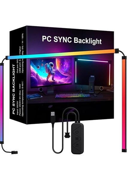 Rgb Phantom Ambiyans Ekran LED Işık Çubuğu Müzik Ritmi Dinamik Işık Senkronizasyonu Yazılım Kontrollü Renk/dinamik Mod/müzik Modu