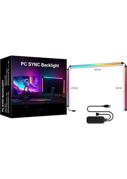 Rgb Phantom Ambiyans Ekran LED Işık Çubuğu Müzik Ritmi Dinamik Işık Senkronizasyonu Yazılım Kontrollü Renk/dinamik Mod/müzik Modu modelleri