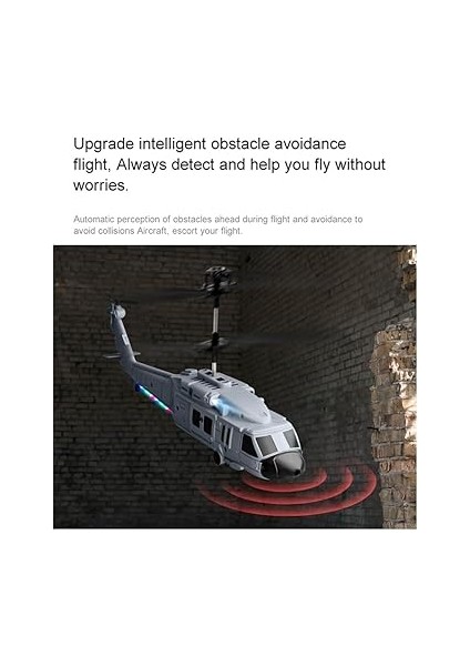 Uzaktan Kumandalı Helikopter, 4K Hd Çift Kamera Hareket Algılama Uçağı Engel Kaçınma Fonksiyonu ile 3 Pil, Yetişkinler ve Başlangıç Seviyesi Için Şarj Edilebilir, Gri modelleri