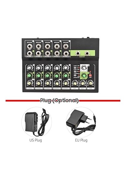 10-Kanal Karıştırma Konsolu Dijital Ses Mikseri Stereo Mic/line Mikser Reverb ve 48V Phantom Power ile Dj Ağı Canlı Yayın Karaoke Kaydı Için indirimleri