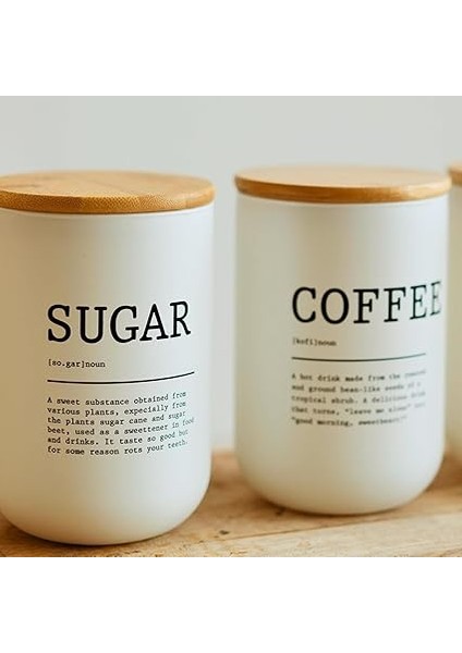 Mutfak 3'lü Bambu Kapaklı Beyaz Cam Çay Şeker Kahve Saklama Kavanoz Takımı Beyaz, Baharatlık Düzenleme Şık Pinterest Mutfak Takımları fırsatları