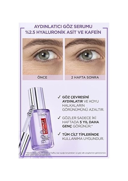 Parıs Revitalift Filler Aydınlatıcı Göz Serumu 20 ml modelleri