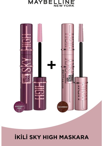 Lash Sensational Sky High Burgundy Haze Maskara & Lash Sensational Sky High Kahverengi Maskara
