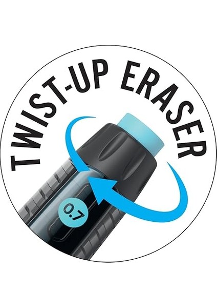 Break Resistance 0.7 Milimetre Uçlu Kalem, 4'lü Blister Versatil Kalem, 4 Adet Silgi, 6 Adet Yedek Uç,yandan Basmalı Sistem indirimleri