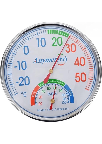 Termometre Isı ve Nem Ölçer Sauna Sıcaklık Ölçme Derece Gösterge Pilsiz Mekanik Düz 1 Adet