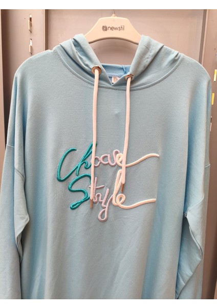 Iki Iplik Kapüşonlu Diz Altı Tunik