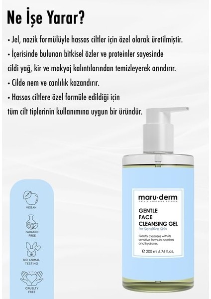 Maruderm Hassas ve Atopik Ciltler Için Yüz Temizleme Jeli 200 ml fırsatları