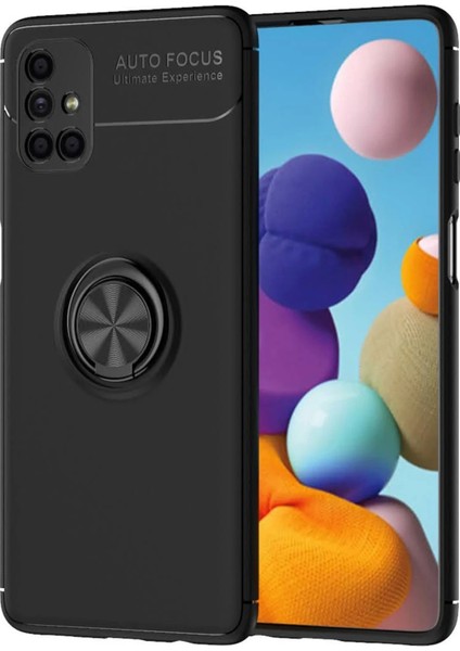 Litae Trend Bfs Samsung Galaxy M51 Kılıf Range Yüzüklü Silikon - Siyah