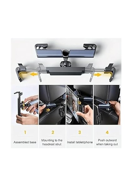 Koltuk Arkası Tablet Tutucu, Telefon Tutucu, Tablet/telefon Tutucu, 360° iPad Pro 12.9 Mini Air, Galaxy Tab A A7 S7, Switch, Surface, 4,7-12,9 Inch ile Uyumlu fiyatları