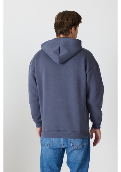 Erkek Oversize % 100 Pamuk Içi Polarlı Yumuşak Dokulu Basic Siyah Kapüşonlu Sweatshirt modelleri