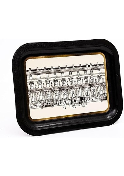 Gallery Evle-City Desenli Metal Tepsi - Çay Kahve Tepsisi - Sunum Tepsisi 23 cm x 31 cm (City) modelleri